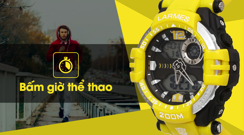 Đồng hồ nam Larmes LM-TF004.BB61N.211.6NB - Bumblebee có chức năng bấm giờ Đồng hồ nam Larmes LM-TF004.BB61N.211.6NB - Bumblebee có chức năng bấm giờ