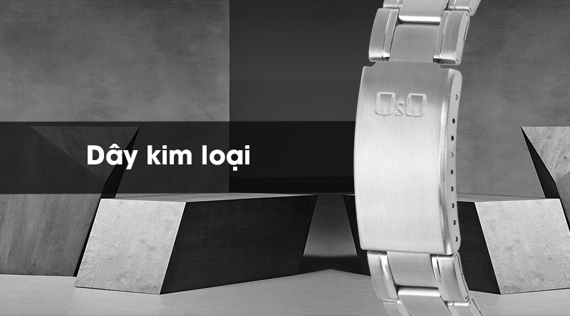Đồng hồ nam Q&Q S330J202Y có dây đeo kim loại bền chắc Đồng hồ nam Q&Q S330J202Y có dây đeo kim loại bền chắc
