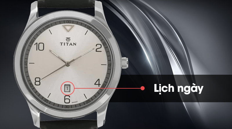 Đồng hồ nam Titan 1770SL01 được trang bị lịch ngày tiện lợi