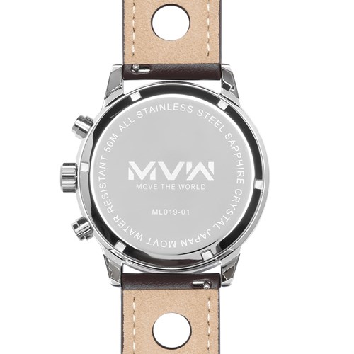 Đồng hồ MVW 44 mm Nam ML019-01 Màu Nâu