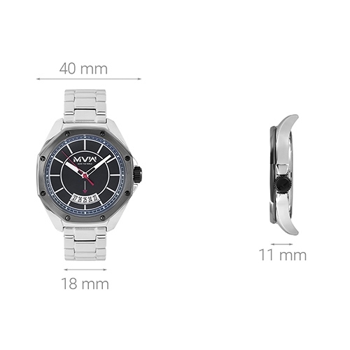 Đồng hồ MVW 40 mm Nam MS022-01 Màu Bạc