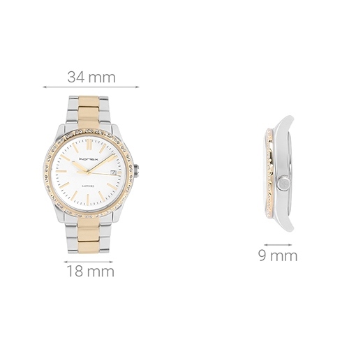 Đồng hồ KORLEX 34 mm Nữ KS020-01 Màu Vàng