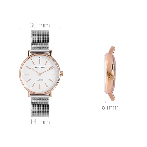 Đồng hồ KORLEX 30 mm Nữ KS040-01 Màu Bạc