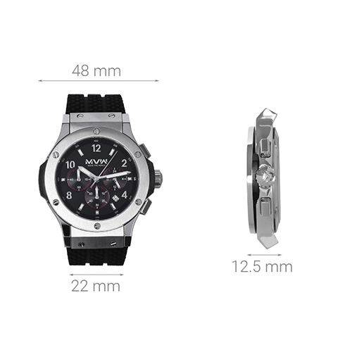 Đồng hồ MVW 48 mm Nam MP005-01 Màu Đen