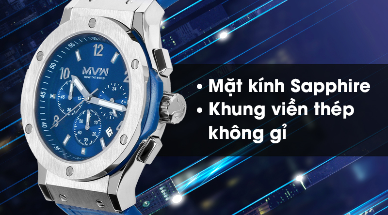 Đồng hồ nam MVW ML027-01 có mặt kính cứng cáp, khung viền chắc chắn Đồng hồ nam MVW ML027-01 có mặt kính cứng cáp, khung viền chắc chắn