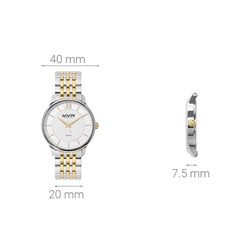Đồng hồ MVW 40 mm Nam MS028-01 Màu Bạc