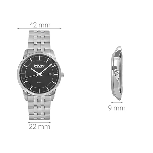 Đồng hồ MVW 42 mm Nam MS030-01 Màu Bạc