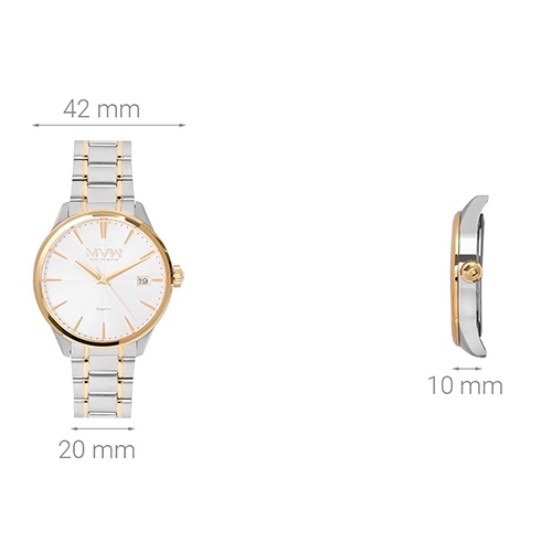 Đồng hồ MVW 42 mm Nam MS032-01 Màu Bạc