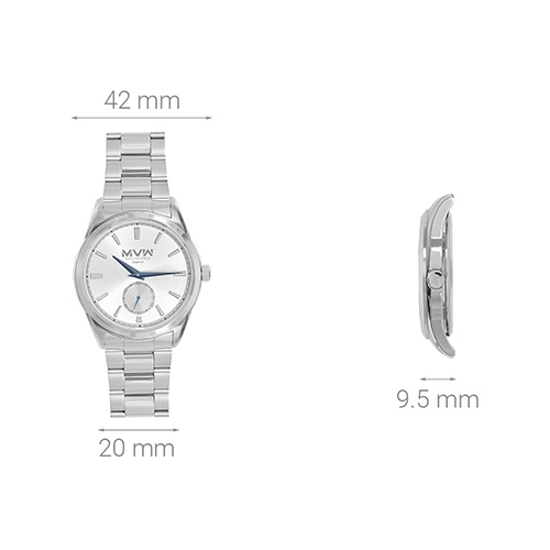 Đồng hồ MVW 42 mm Nam MS034-01 Màu Bạc
