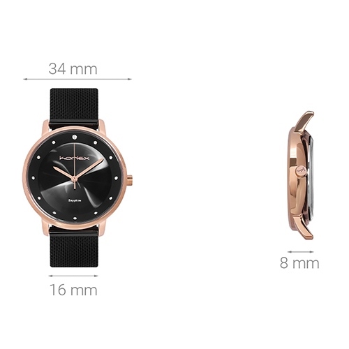 Đồng hồ KORLEX 34 mm Nữ KS036-01 Màu Đen