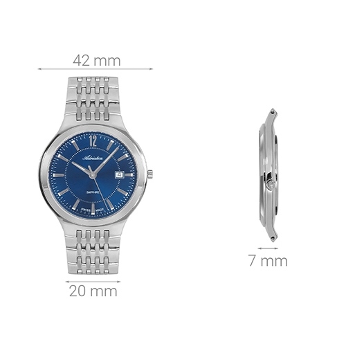 Đồng hồ ADRIATICA 42 mm Nam A8296.5155Q Màu Bạc