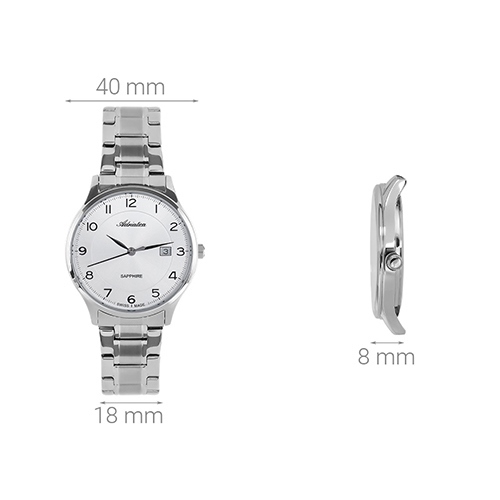 Đồng hồ ADRIATICA 40 mm Nam A8305.5123Q Màu Bạc
