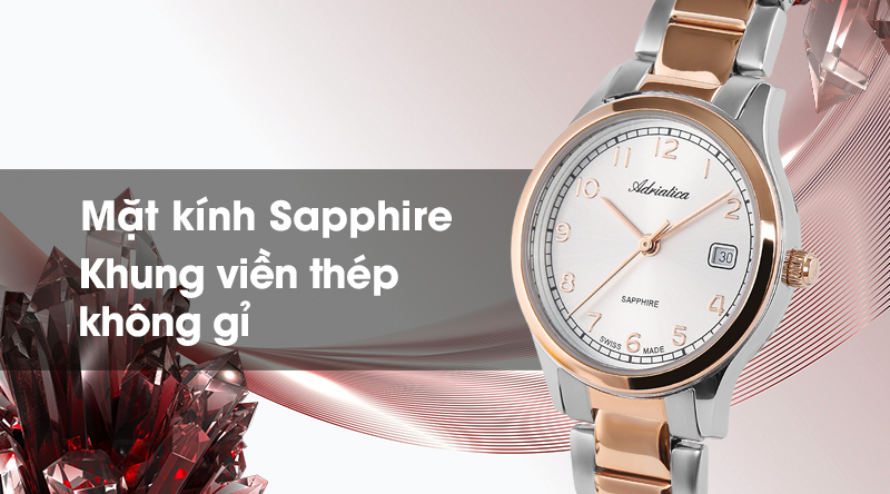 Đồng hồ nữ Adriatica A3192.R123Q có khả năng chịu va đập tốt Đồng hồ nữ Adriatica A3192.R123Q có khả năng chịu va đập tốt