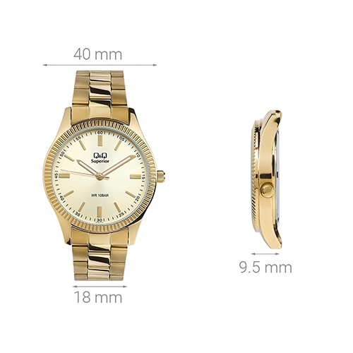 Đồng hồ Q&Q 40 mm Nam S294J010Y Màu Vàng