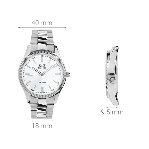 Đồng hồ Q&Q 40 mm Nam S294J201Y Màu Bạc