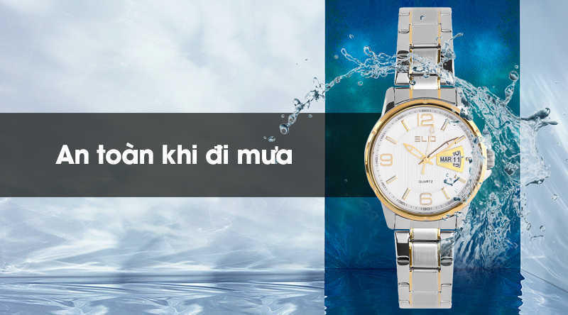 Đồng hồ nam Elio ES018-01 có hệ số chống nước 3 ATM Đồng hồ nam Elio ES018-01 có hệ số chống nước 3 ATM