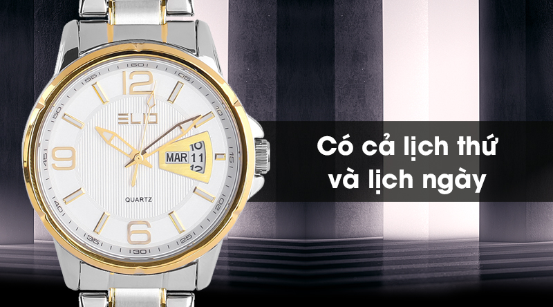 Đồng hồ nam Elio ES018-01 có lịch thứ và lịch ngày tiện lợi Đồng hồ nam Elio ES018-01 có lịch thứ và lịch ngày tiện lợi