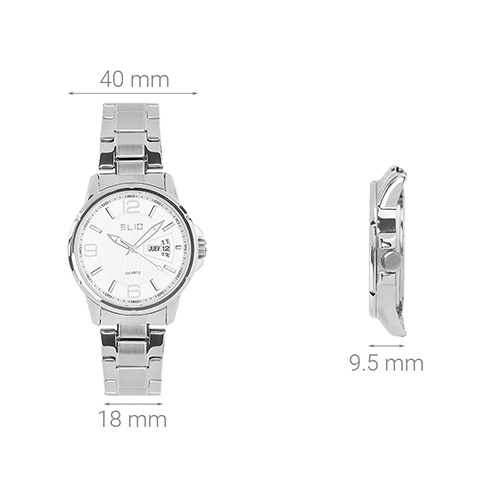 Đồng hồ ELIO 40 mm Nam ES019-01 Màu Bạc