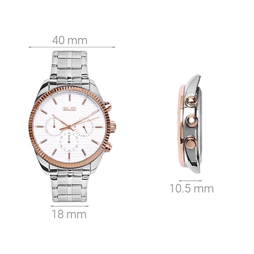 Đồng hồ ELIO 40 mm Nam ES020-01 Màu Bạc