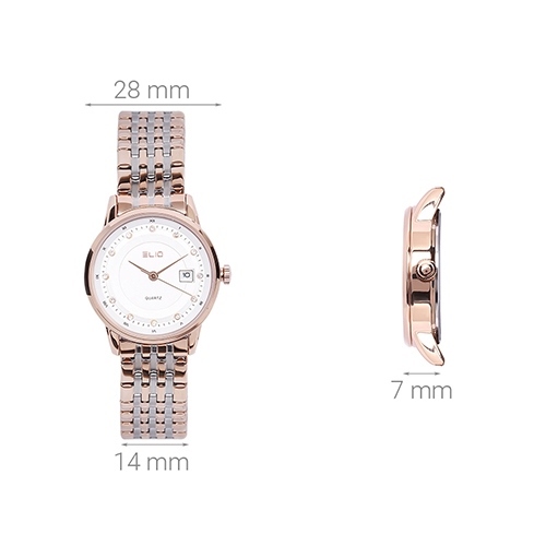 Đồng hồ ELIO 28 mm Nữ ES024-C2 Màu Vàng Hồng