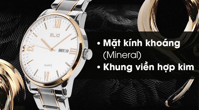 Đồng hồ nam Elio ES025-C1 có mặt kính trong suốt, khung viền hợp kim chắc chắn Đồng hồ nam Elio ES025-C1 có mặt kính trong suốt, khung viền hợp kim chắc chắn