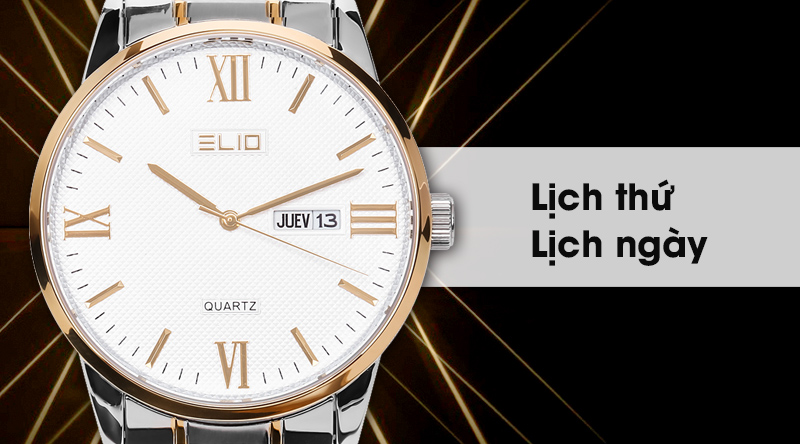 Đồng hồ nam Elio ES025-C1 được trang bị thêm mặt phụ lịch thứ, ngày Đồng hồ nam Elio ES025-C1 được trang bị thêm mặt phụ lịch thứ, ngày