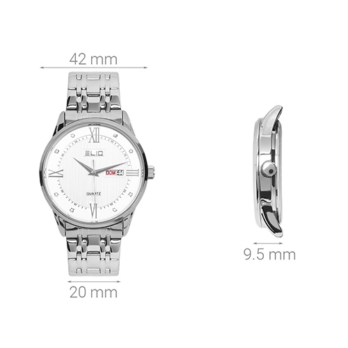 Đồng hồ ELIO 42 mm Nam ES027-C1 Màu Bạc