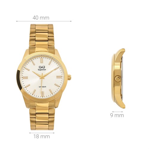 Đồng hồ Q&Q 40 mm Nam S392J010Y Màu Vàng
