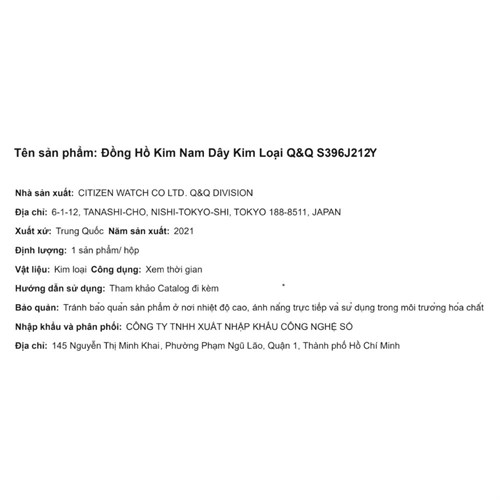 Đồng hồ Q&Q 40 mm Nam S396J212Y Màu Bạc