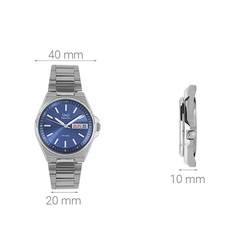 Đồng hồ Q&Q 40 mm Nam S396J212Y Màu Bạc