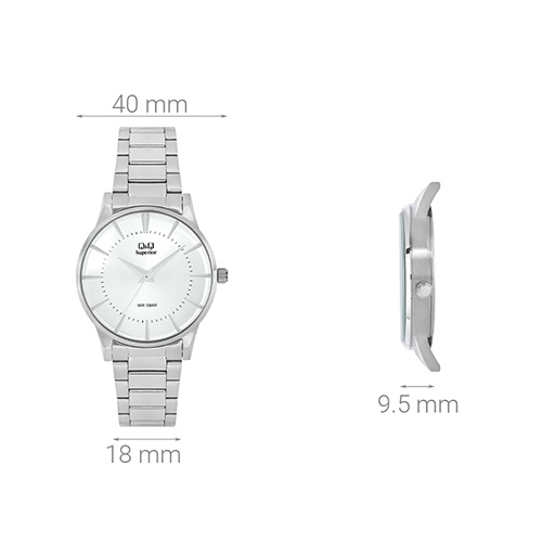 Đồng hồ Q&Q 40 mm Nam S398J201Y Màu Bạc