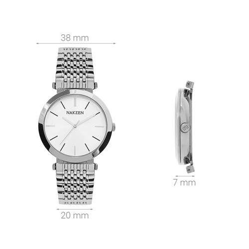 Đồng hồ NAKZEN 38 mm Nam SS9010G-7 Màu Bạc