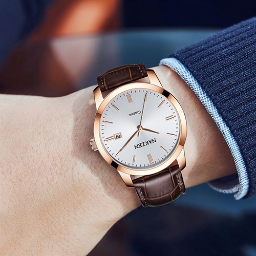 Đồng hồ NAKZEN 38 mm Nam SL4072GBN-7NR Màu Nâu