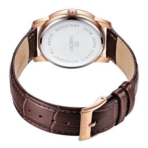 Đồng hồ NAKZEN 38 mm Nam SL4072GBN-7NR Màu Nâu