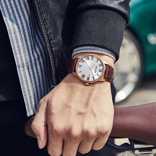 Đồng hồ NAKZEN 39 mm Nam SL4090GBN-7NR Màu Nâu