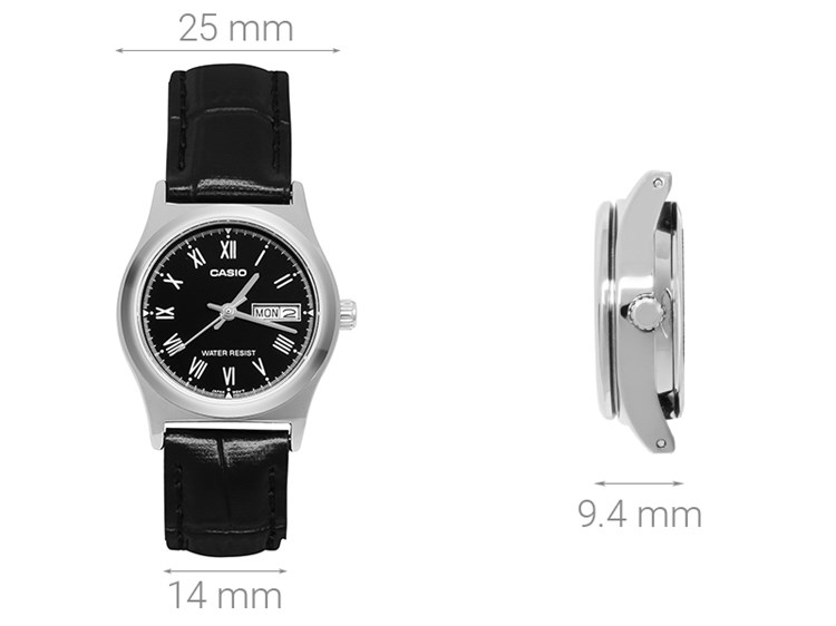 Đồng hồ CASIO 25 mm Nữ LTP-V006L-1BUDF Màu Đen