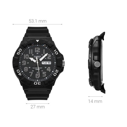 Đồng hồ CASIO 53.1 mm Nam MRW-210H-1AVDF Màu Đen