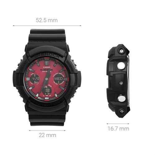 Đồng hồ G-SHOCK 52.5 mm Nam GAS-100AR-1ADR Màu Đen