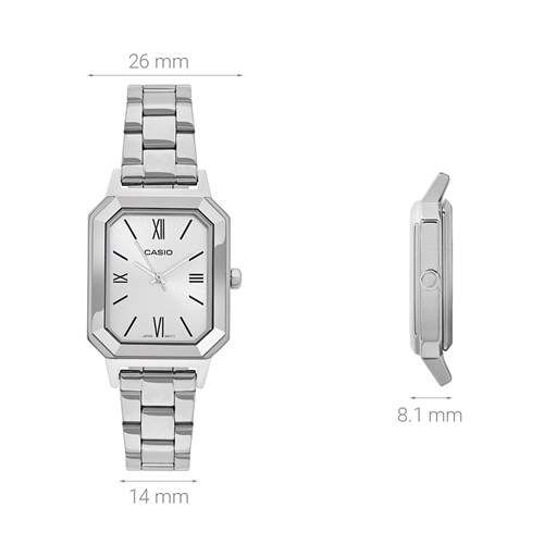 Đồng hồ CASIO 26 mm Nữ LTP-E168D-7BDF Màu Bạc