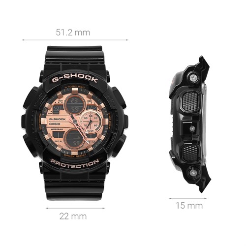 Đồng hồ G-SHOCK 51.2 mm Nam GA-140GB-1A2DR Màu Đen
