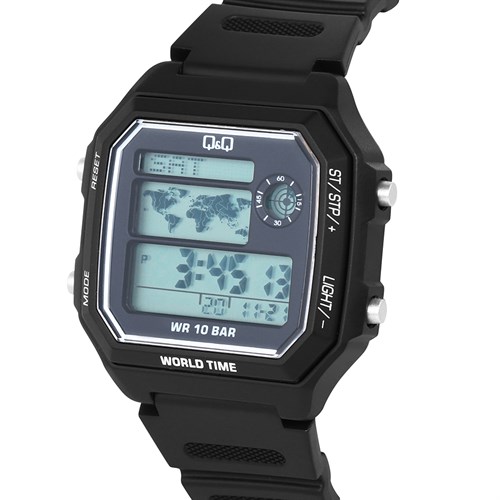 Đồng hồ Q&Q 41 mm Unisex M196J001Y Màu Đen