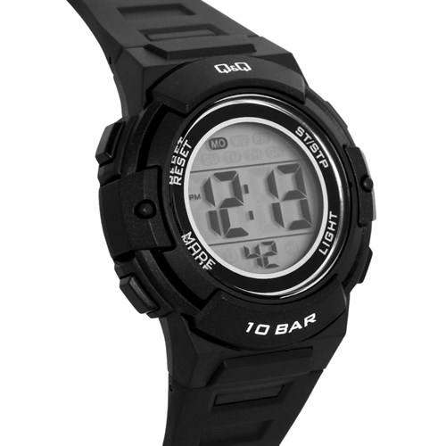 Đồng hồ Q&Q 36 mm Unisex M185J007Y Màu Đen