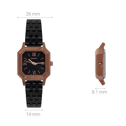 Đồng hồ CASIO 26 mm Nữ LTP-E169RB-1BDF Màu Đen