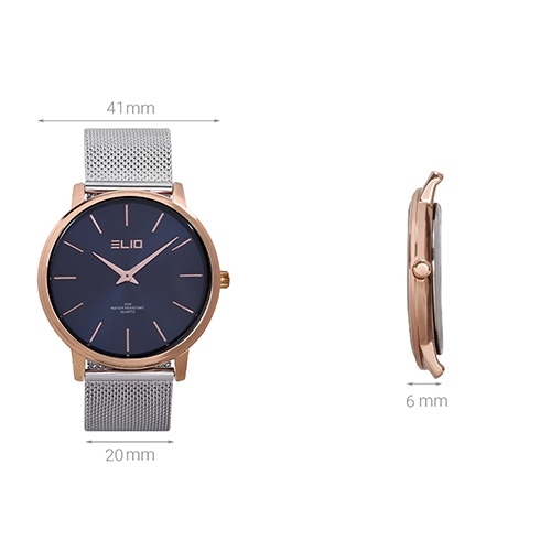 Đồng hồ ELIO 41 mm Nam ES045-02 Màu Bạc