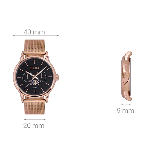 Đồng hồ ELIO 40 mm Nam ES056-01 Màu Vàng Hồng