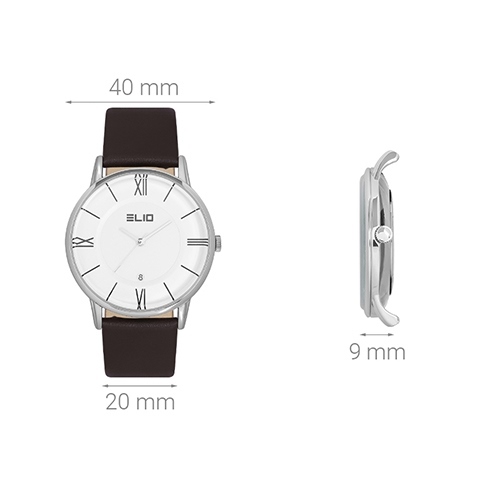 Đồng hồ ELIO 40 mm Nam EL051-01 Màu Nâu