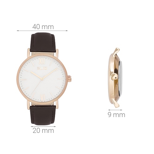 Đồng hồ ELIO 40 mm Nam EL053-01 Màu Nâu