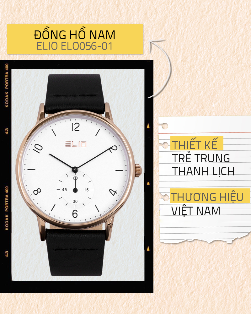 Thiết kế đồng hồ Ello Nam EL056-01 Thiết kế đồng hồ Ello Nam EL056-01