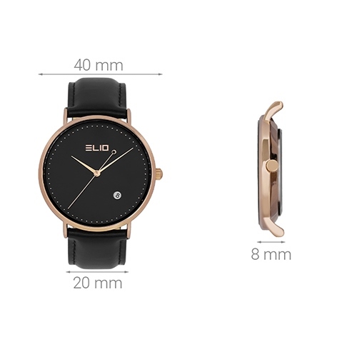 Đồng hồ ELIO 40 mm Nam EL061-01 Màu Đen