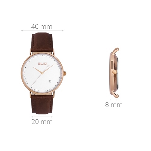 Đồng hồ ELIO 40 mm Nam EL062-01 Màu Nâu